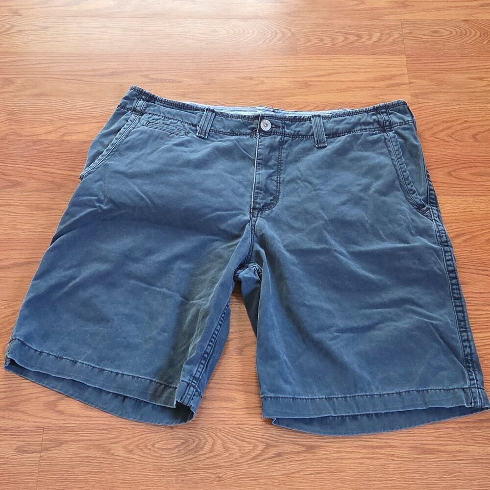 Lee Shorts Men's 38 Khaki Blue Dungarees Vintage Chino 10" In Seam Preppy Summer
